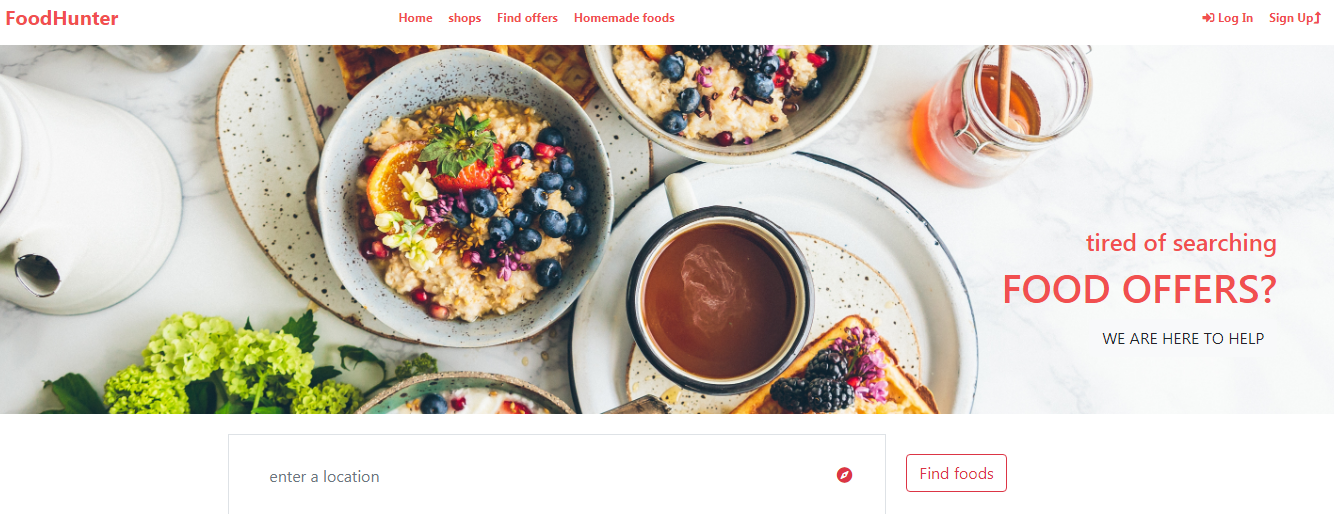 Food based Ecommerce website